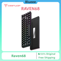 Teamwolf Raven68 Magnetic Switch Mechanical Keyboard Wired Quick Trigger Hot Swap RGB FPS Gaming Keyboard 68keys Gamer Gift