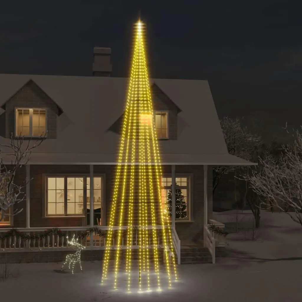 

26ft Christmas Tree Flagpole Light - 1134 Warm White LEDs for Holiday Decor