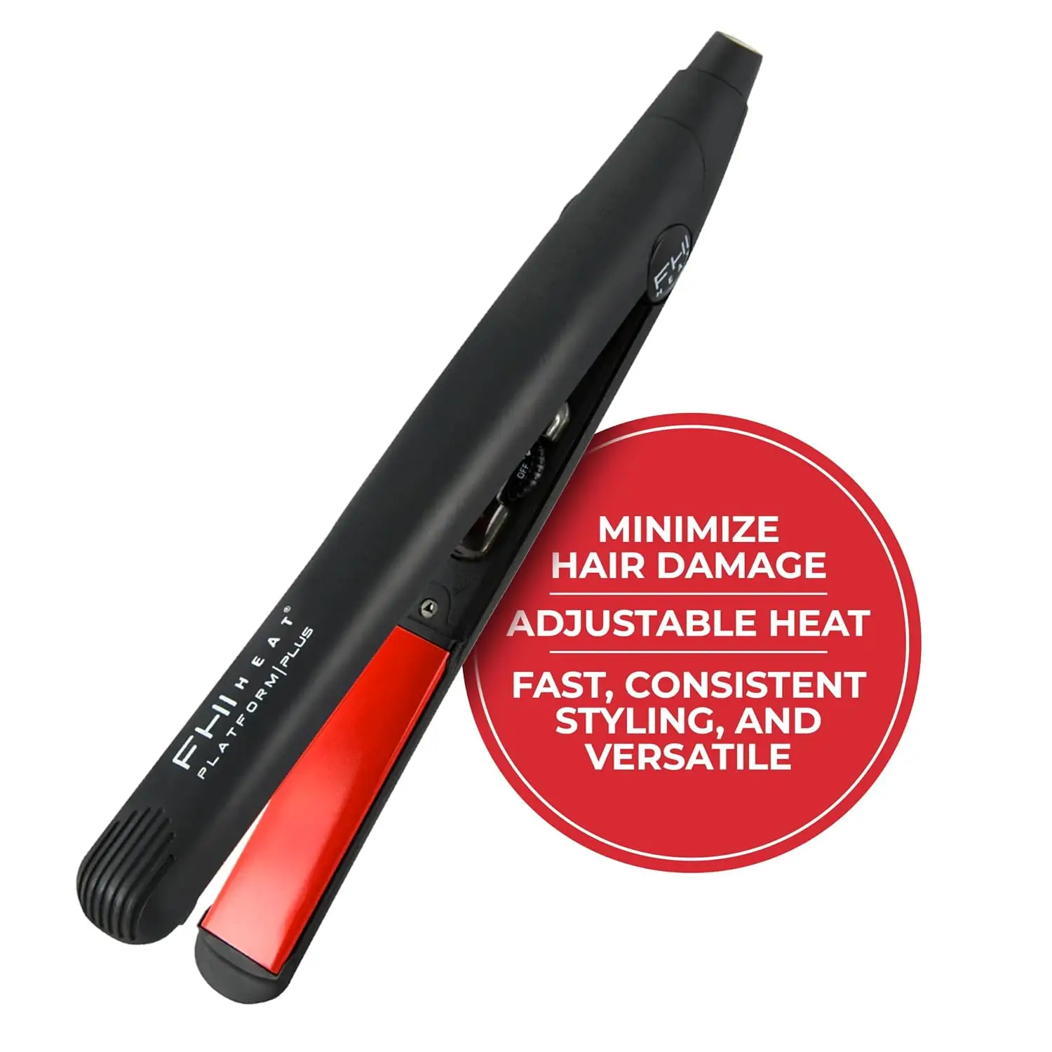 1" Curling Flat Iron: Adjustable Heat 140-450F, Auto Shut-Off, Universal Voltage, 12ft Cord
