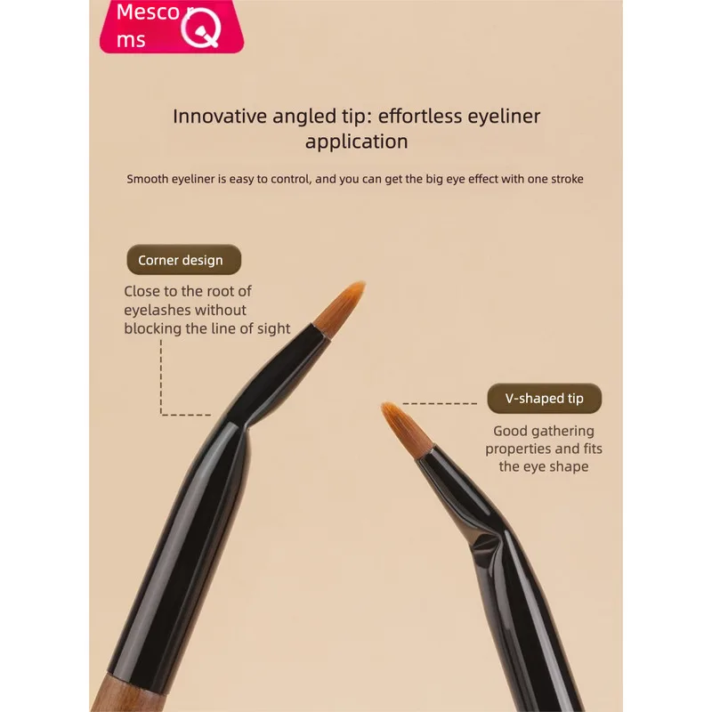 MSQ Round Eyeliner Series With Angled Detailing, Suitable For Under-Eye Area And Tear Troughs, Curved Tip Eyeshadow Makeup Brush