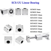1/4 Uds tipo caja SCS6UU SCS8UU SC10UU SCS12UU SCS16UU SCS20UU bloque de rodamiento de bolas de movimiento lineal deslizador para piezas de impresora 3D CNC