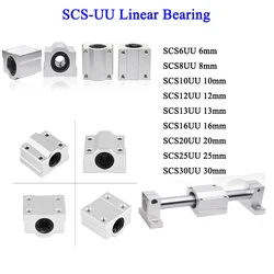 1/4PCS Box Type SCS6UU SCS8UU SC10UU SCS12UU SCS16UU SCS20UU Linear Motion Ball Bearing Block Slider for CNC 3D Printer Parts