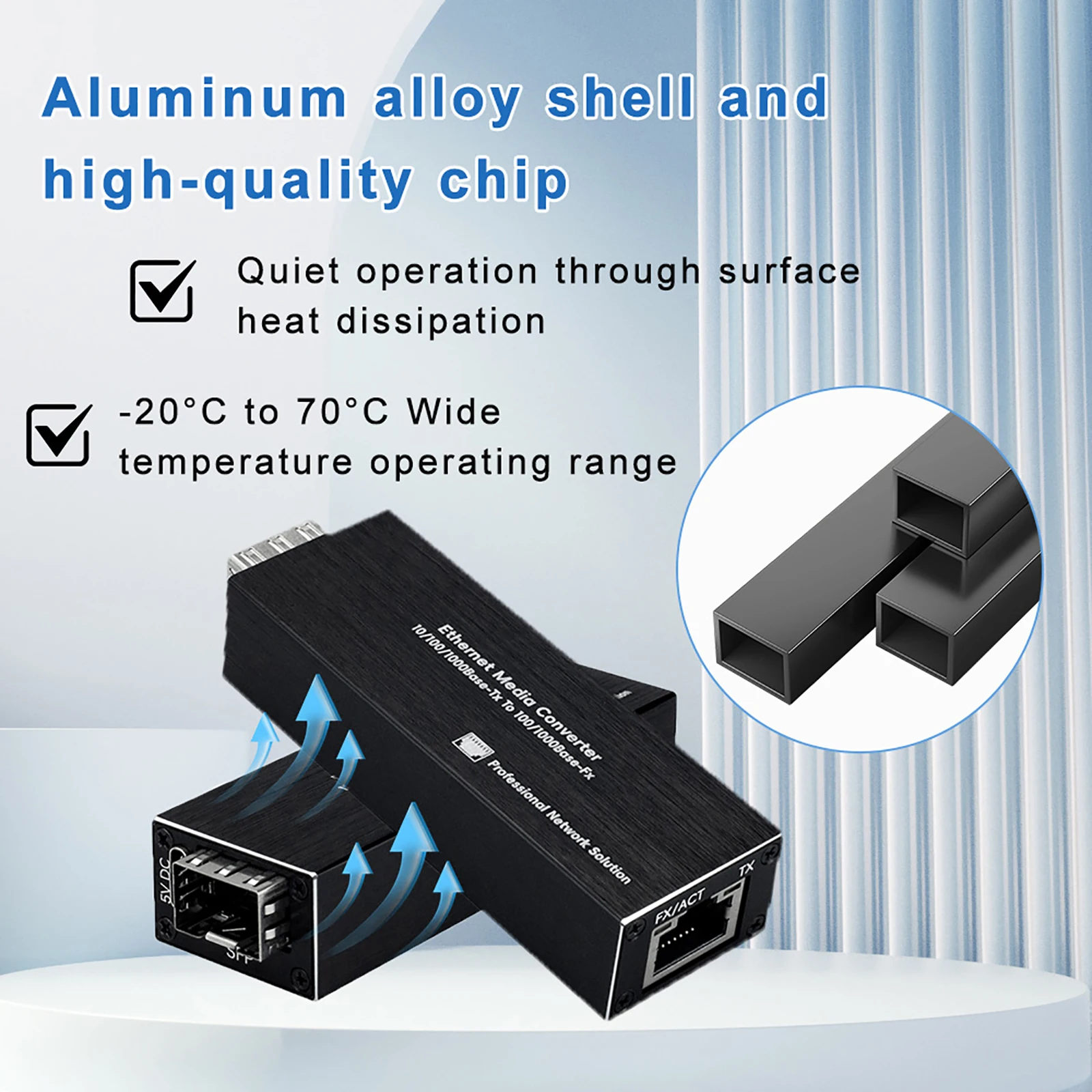 Mini Gigabit SFP Media Converter Ethernet to SFP Media Converter 10/100/1000Mbps RJ45 to Fiber Optical Transceiver 5V DC