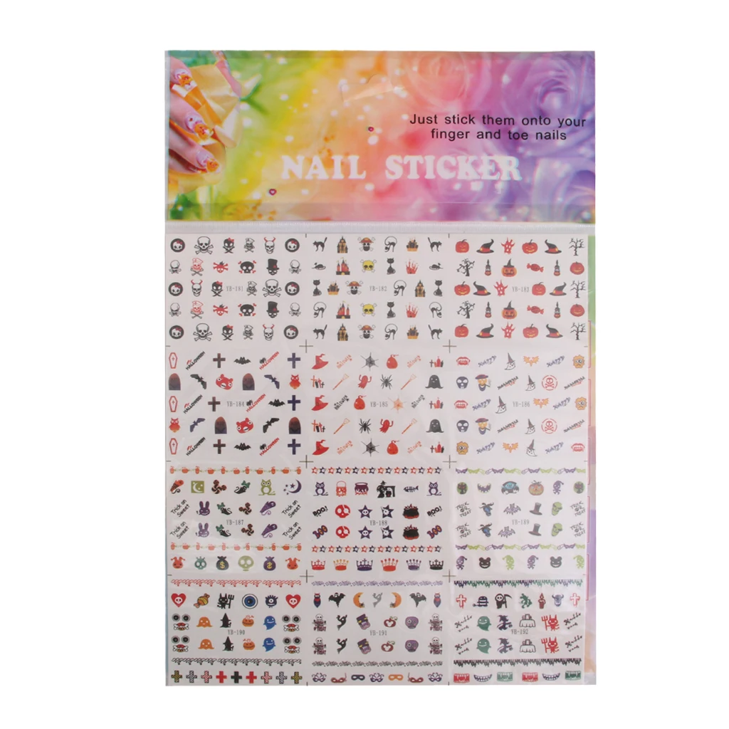 1 시트 3D 혼합 네일 스티커 팁 매니큐어 물 전송 데칼 장식 디자인
