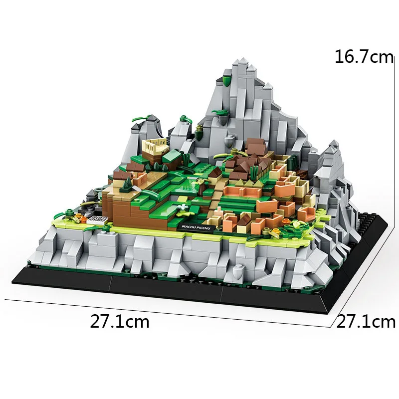 창의적인 세계적으로 유명한 역사적 건축물 블록 페루 쿠스코 마추픽추 블록 조립 장난감 선물용