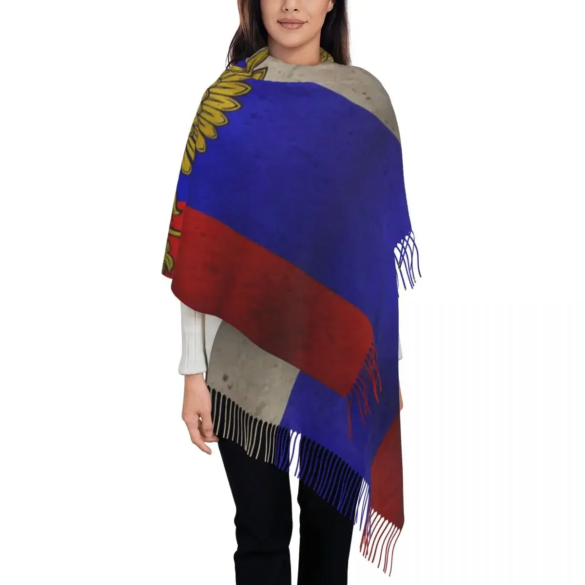 Personalized Print Russian Flag Scarf Women Men Winter Warm Scarves Russia Proud Shawls Wraps