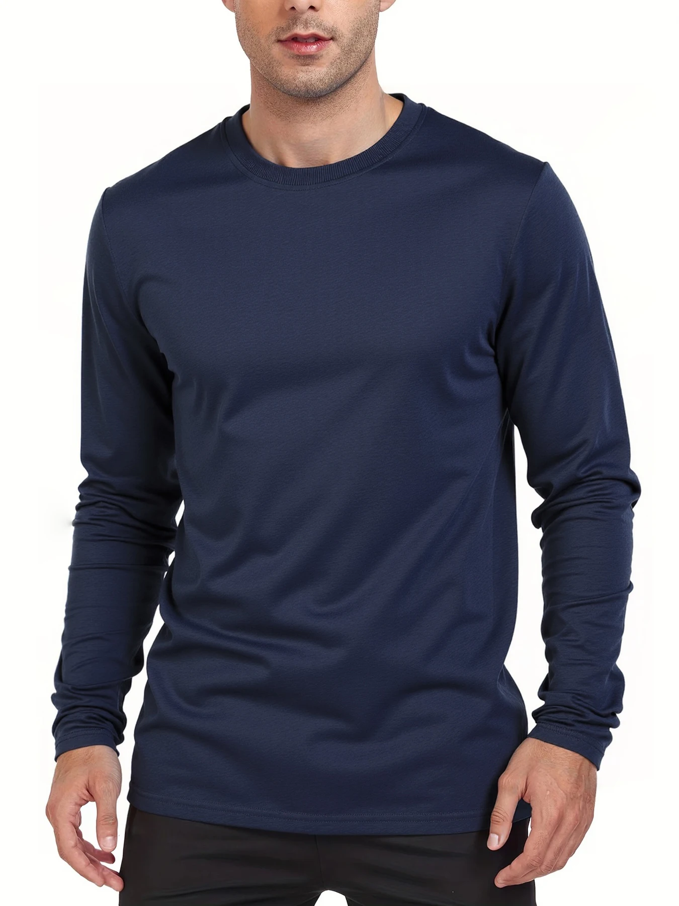 Spring Autumn Men‘s T-shirts Long Sleeve Casual Tops Solid Color High Quality Male T-Shirt Classic Men Clothing