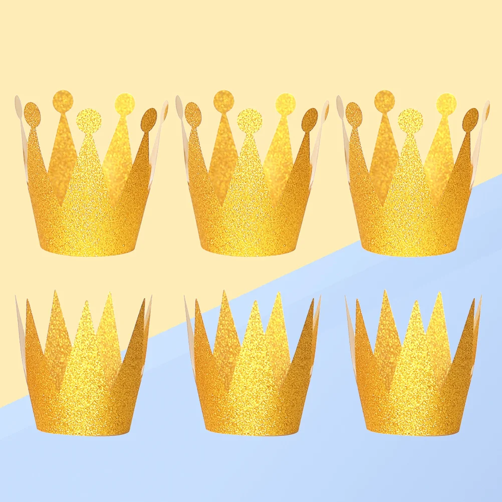 

24Pcs Glitter Birthday Crown Hats Prince Crowns Mini Size Suitable for Adults Party Decoration Hair Accessories