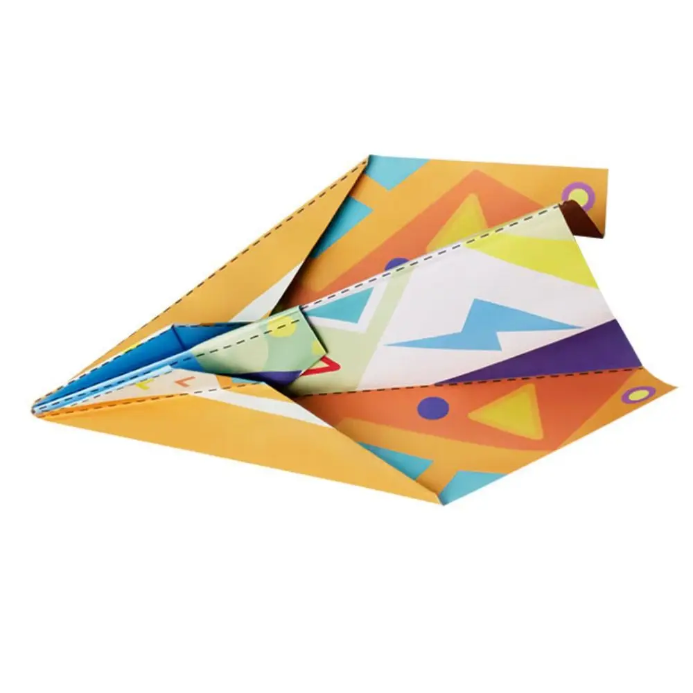 Paper Handmade Colored Paper Set Art Learning Montessori Airplane Origami Set Folding 3D Versatile Paper Aircraft Toy