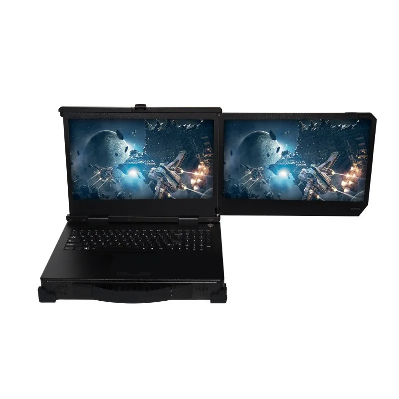 

15.6 inch dual-screen reinforced computer portable laptop ground station emergency command workstation