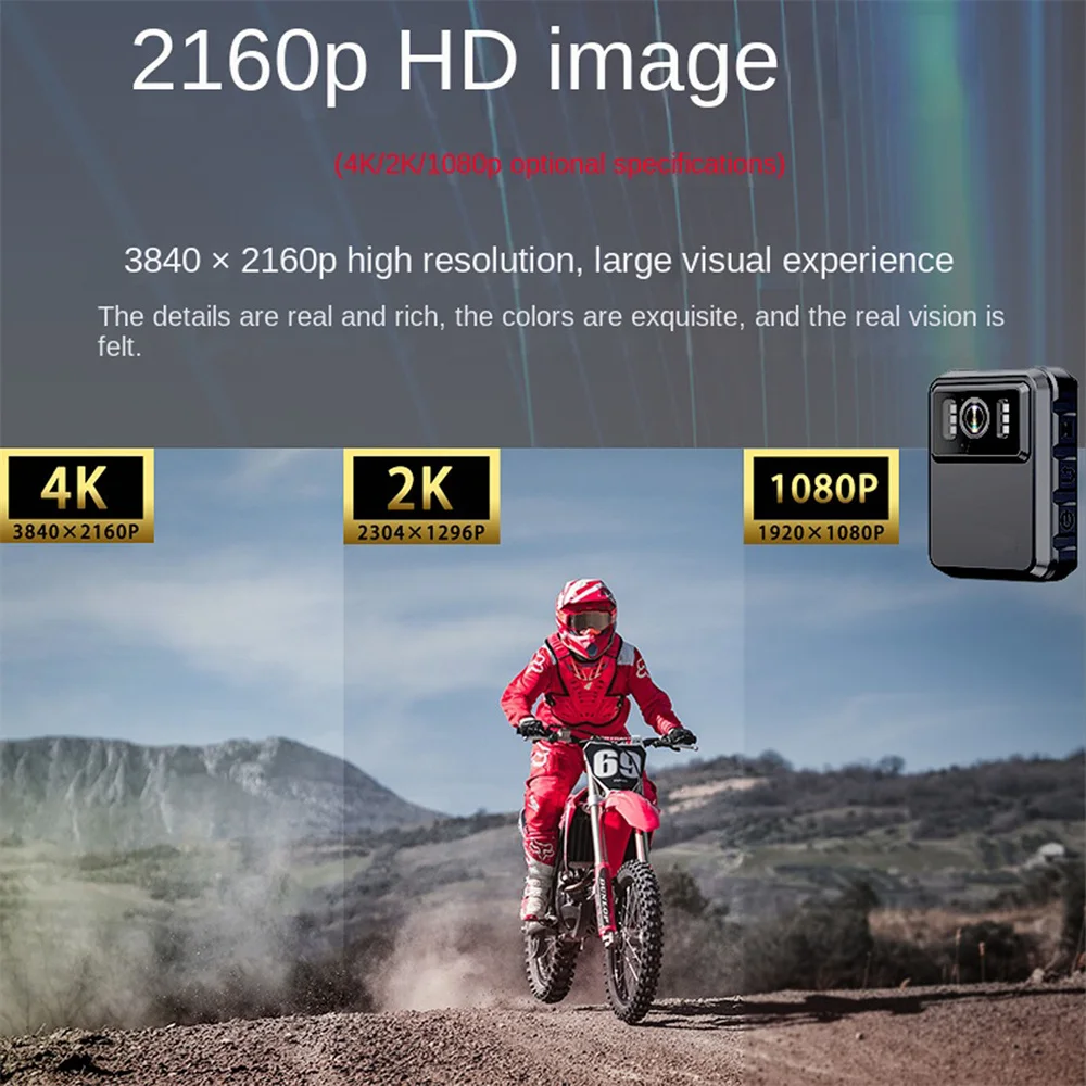 ตัวกล้องที่บังคับใช้กฎหมาย1080P กล้องบันทึกวิดีโอ IR ที่สวมใส่ได้กล้องกล้องวิดีโอขนาดเล็กกันน้ำสำหรับรถจักรยานยนต์