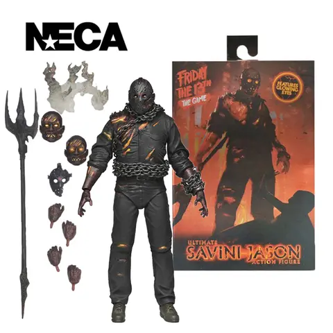 NECA Toys Friday the 13th: The Game - Ultimate Savini Jason 7" Scale Action Figure Model Doll Garage Kit