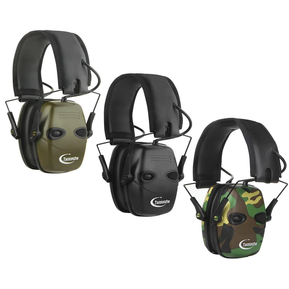 Electronic Shooting Earmuff Case Anti-noise Headphone Sound Amplification Hearing Protection Headset Foldable Earmuffs