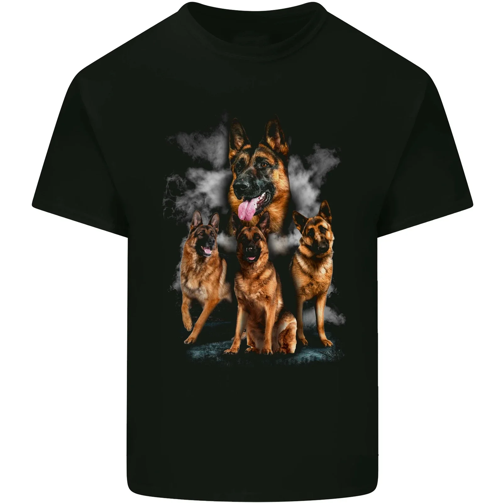 

German Shepherd Montage For Dog Lovers Mens Cotton T-Shirt Tee Top Premium Cotton Short Sleeve O-Neck Mens Tshirt S-3XL