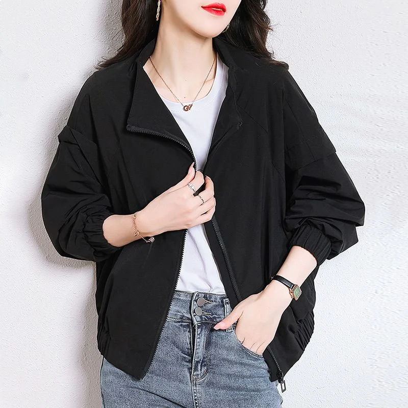 Elegant Age-Reducing Short  Casual Baseball Jacket Women's Top Versatile