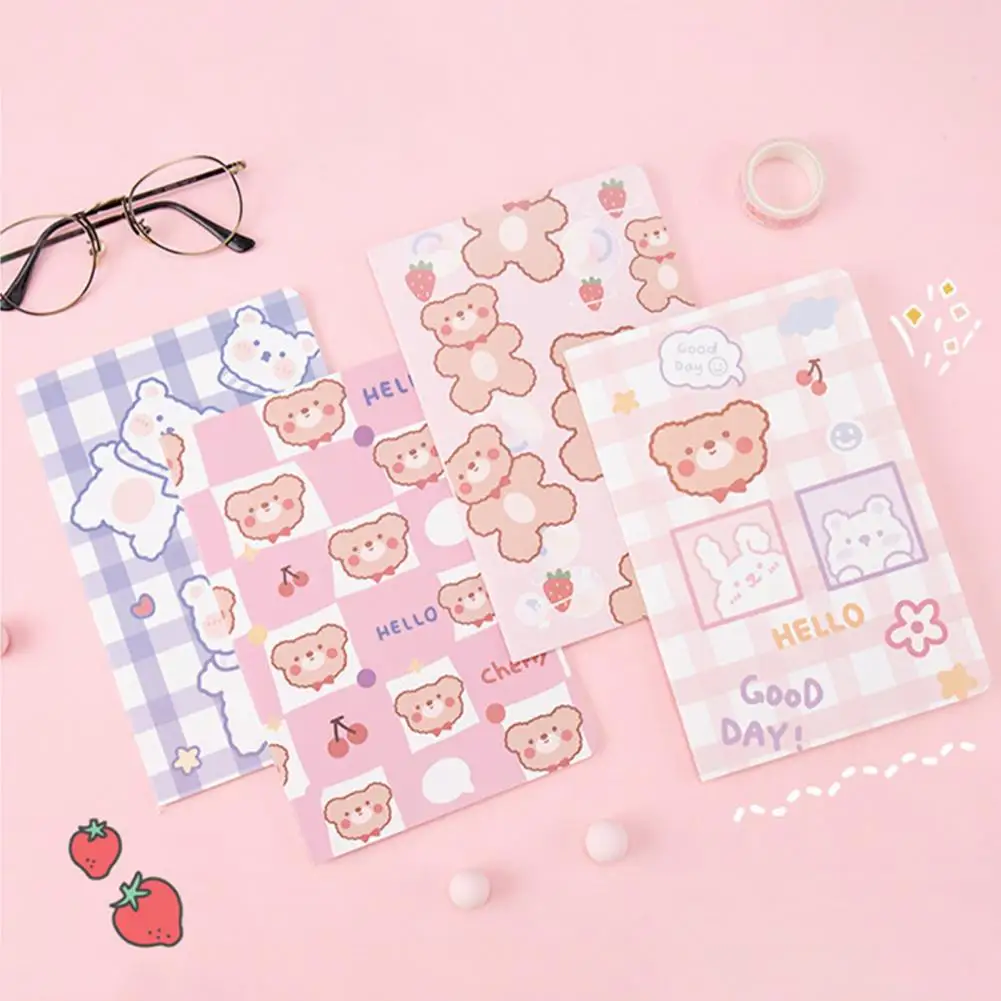 4Pcs A5 Notebooks Smooth To Write Cartoon Pattern Cover Portable Paper Mini Notepads For Students Bloco De Notas Adorável