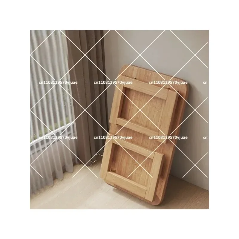 Folding Wooden Coffee Table, Japanese Tatami Bedroom Study Desk, Balcony Computer Table with Sundry Rack