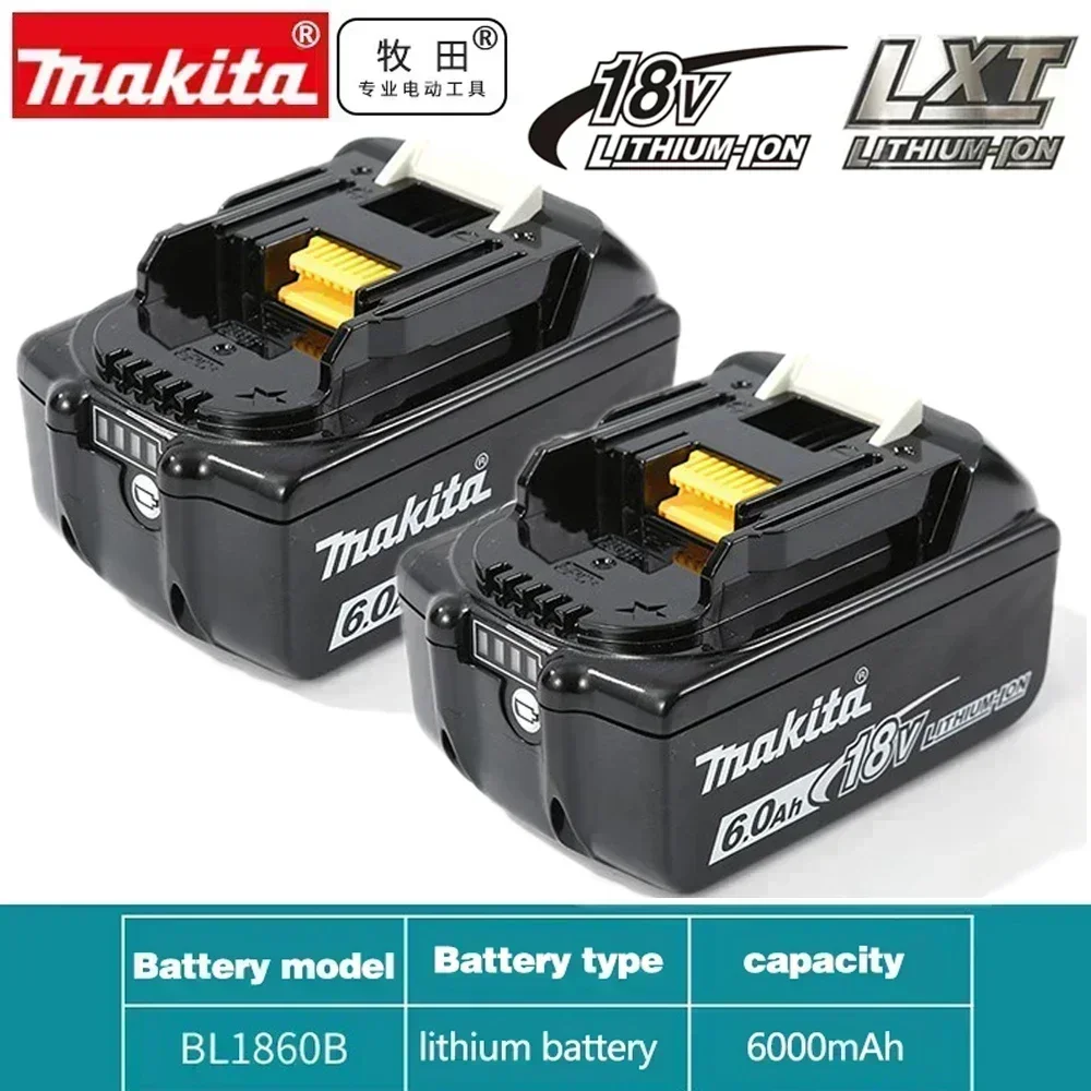 

DHL Ship With Charger BL1860 Rechargeable Battery 18V 6.0Ah Lithium Ion for Makita 18v Battery 6Ah BL1850 BL1880 BL1860B LXT400