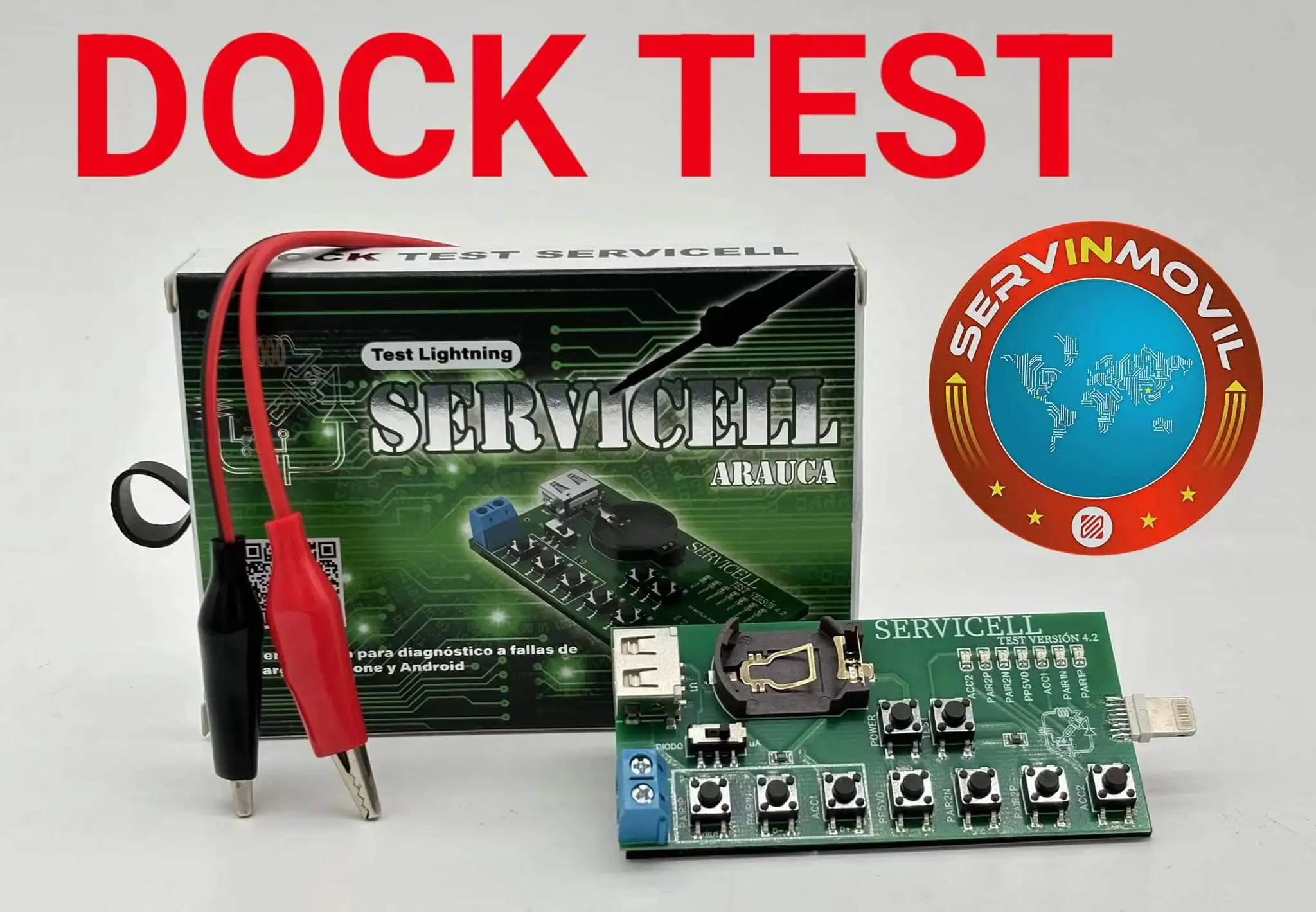 Servicell-aracua DOCK TEST No Need To Disassemble Portable Continuous Built-in LED Diagnostic Tool