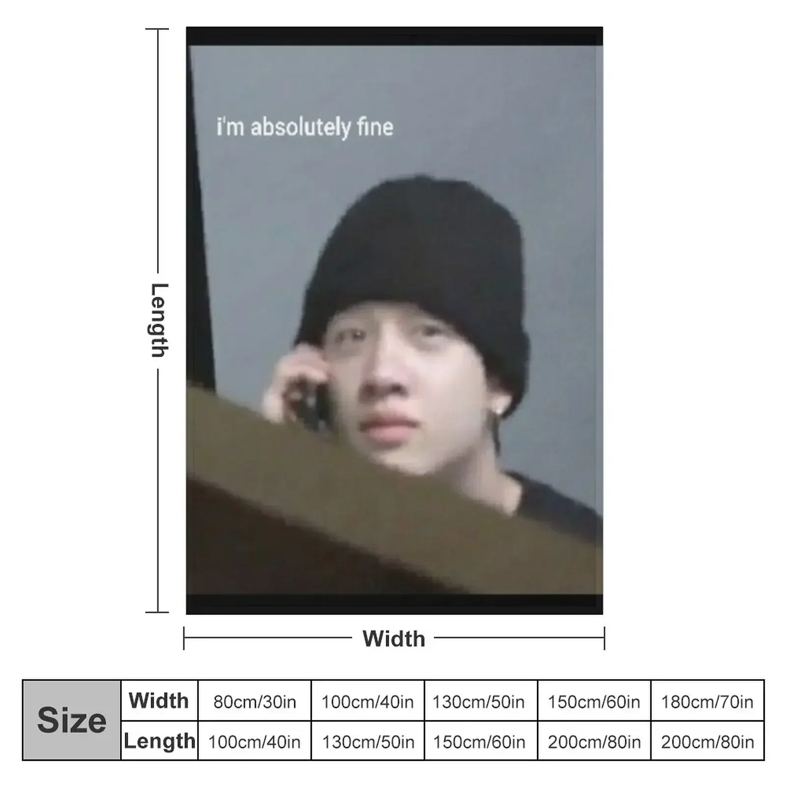 Bang Chan cellphone meme Throw Blanket Multi-Purpose Hairys Soft Plaid Blankets