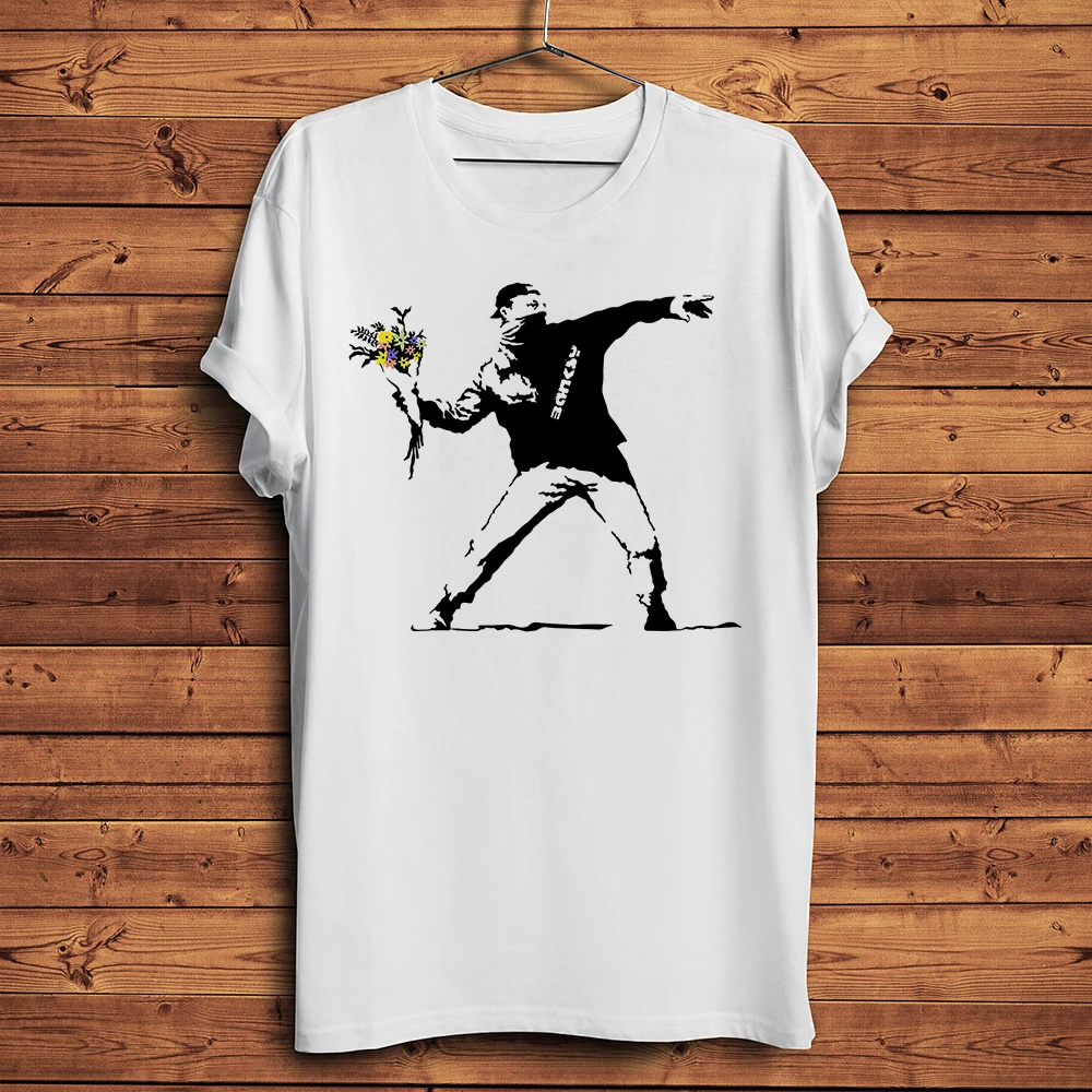 Banksy Balloon van Gogh Funny artistic T Shirt Homme Men Short Sleeve breathable TShirt Unisex Streetwear Tee no-sticker print