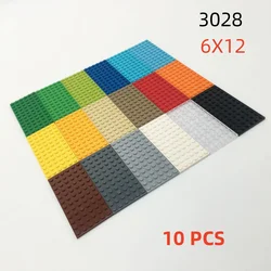 10 Pcs/lot Buildings Blocks 3028 Plate 6x12 Bricks DIY Assmble Collections Bulk Modular GBC Toy For High-Tech MOC Set