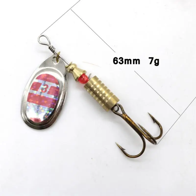 1pc Rotating Spinner Fishing Lure Spoon Sequins Metal Hard Bait Wobblers Bass Pesca With Feather Hooks 3.5g/4.5g/7g/9g/12g