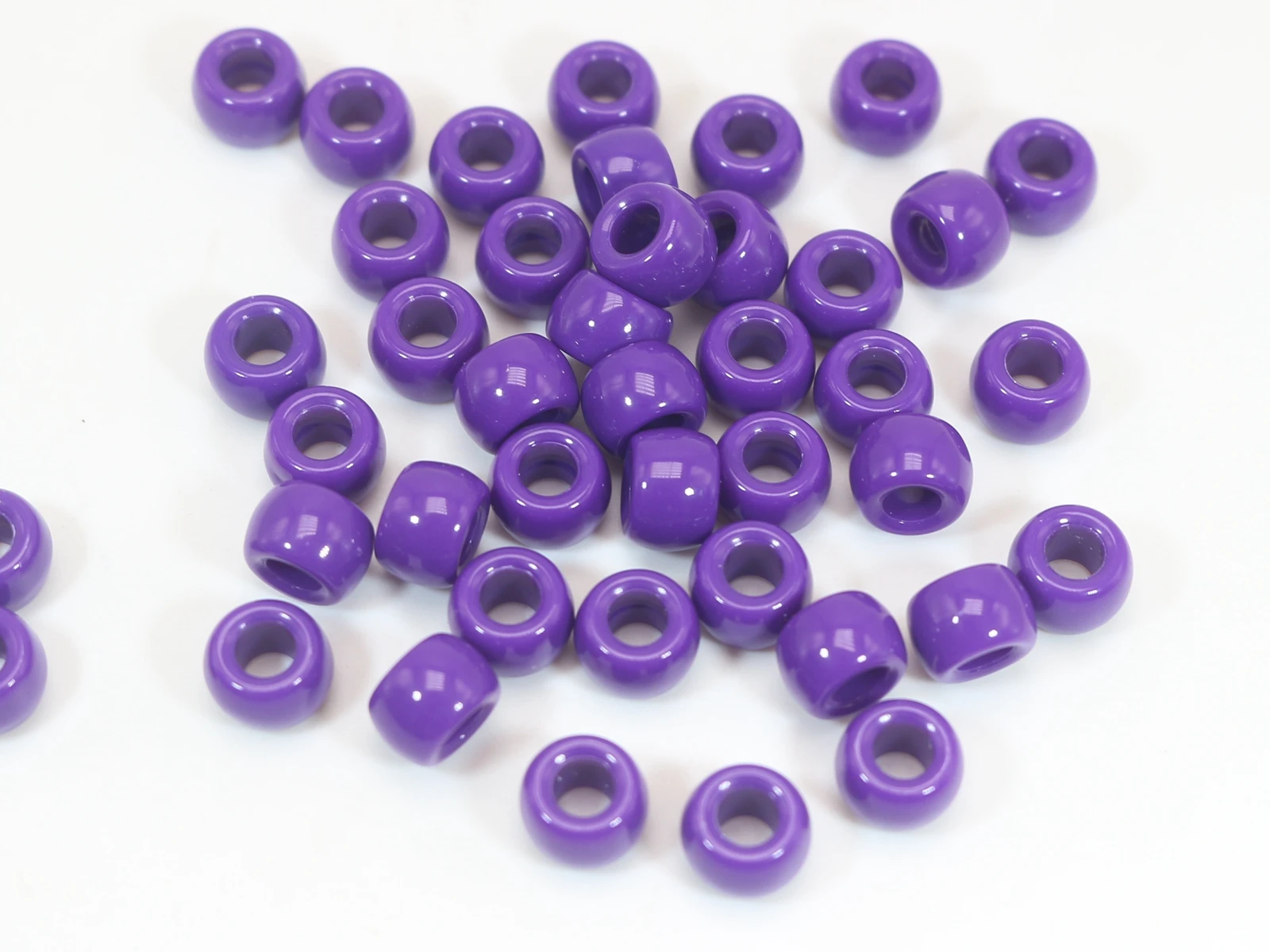 200 Acrylic Barrel Pony Beads 8.5X6mm Various Colour for Kids Craft Kandi Bracelet