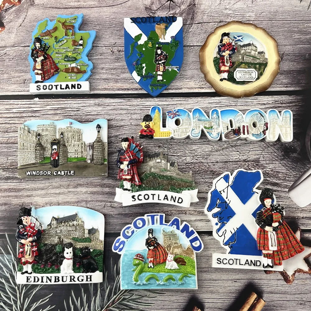 Imán 3D para Refrigerador de Edimburgo, Escocia, Reino Unido, Recuerdo de Viaje de Castillo Británico de Resina, Regalo y Coleccionable