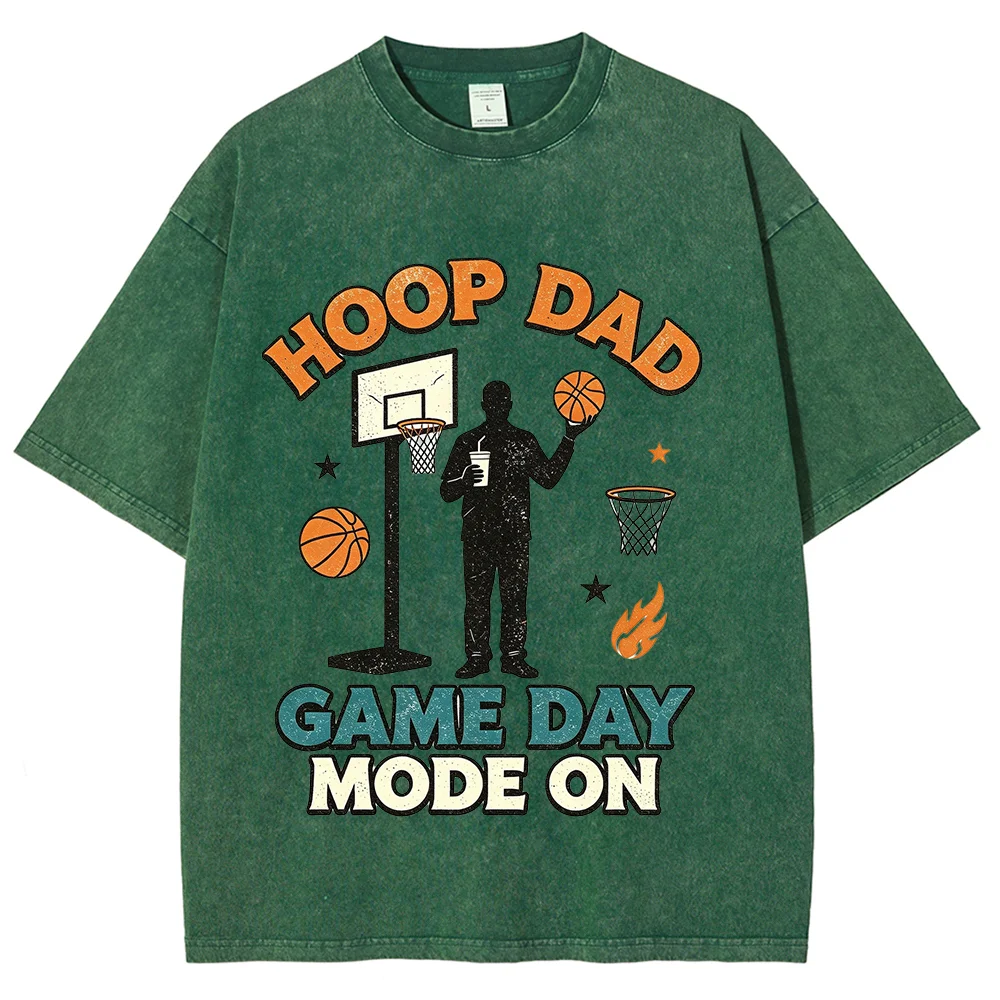Basketball Dad Graphic T Shirt Game Day Sports Print for Men Unisex Vintage Short Sleeve Casual Basketball Fan Tee