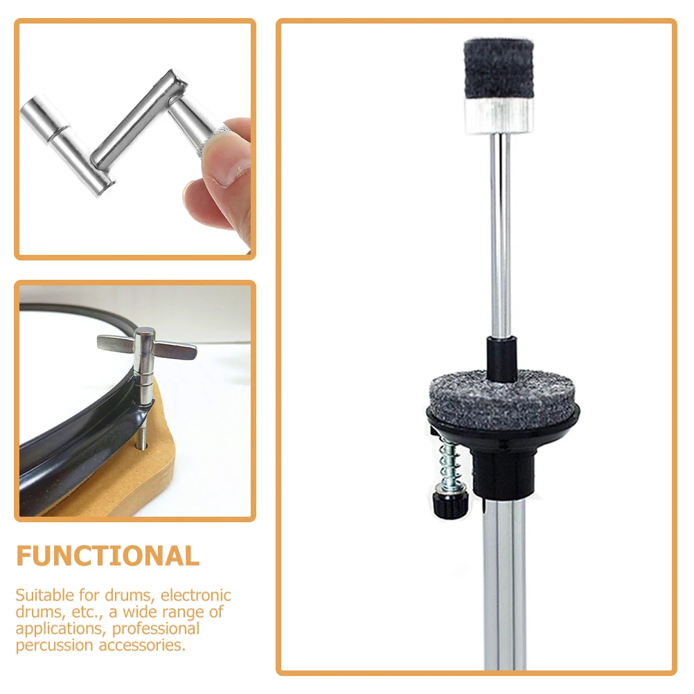 

Drum Pad Non-slip Felt Musical Instrument Accessories Kit Pads Cymbal Felts Set Grey Nuts