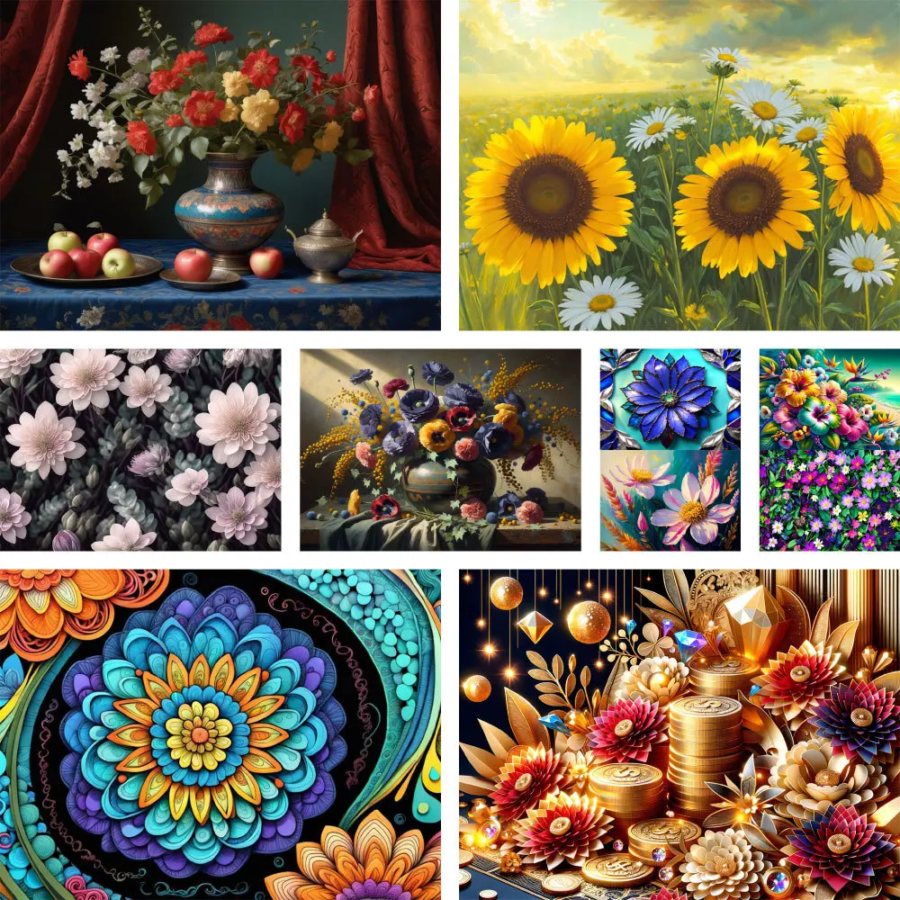 Flowers Chrysanthemum Morning Glory DIY Paint By Numbers Package Oil Paints 40*50 Canvas Painting Home Decoration For Children