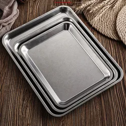 Stainless Steel Rectangular Plate Decorative Storage Tray Vintage Organizer Kitchen Accessories