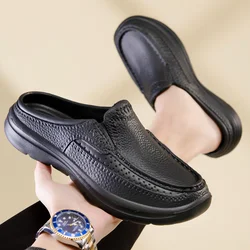 Summer Men Women Slippers Thick Platform Outdoor Clogs Shoe Beach Sandals Male Leather Loafers Home Slides Causal Sneakers 2023