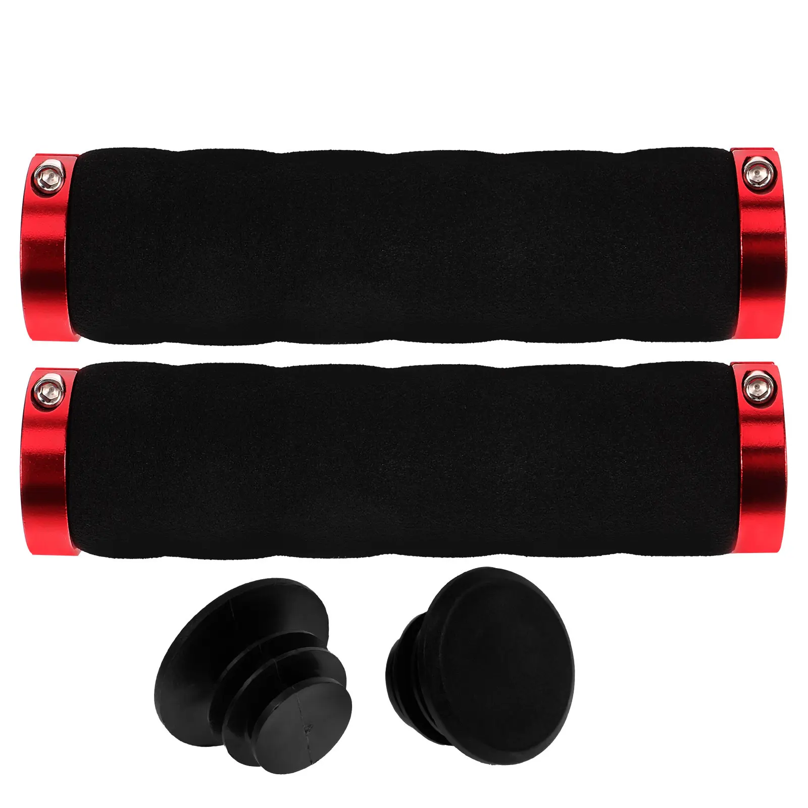 

1Pair Mountain Bike Handlebar Covers Foam Metal Cycling Handlebar Grips Non-Skid Shockproof Bike Handle Covers Comfort Grip