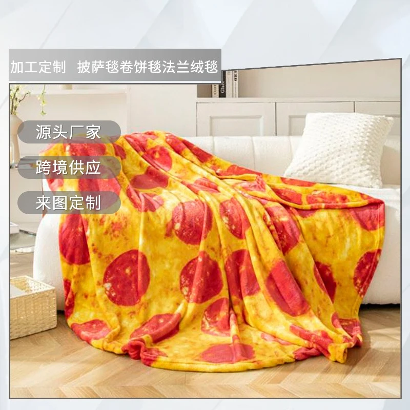 Pizza Blanket Burrito Simulation Food Blanket Flannel Air Conditioning  Office Sofa Blanket