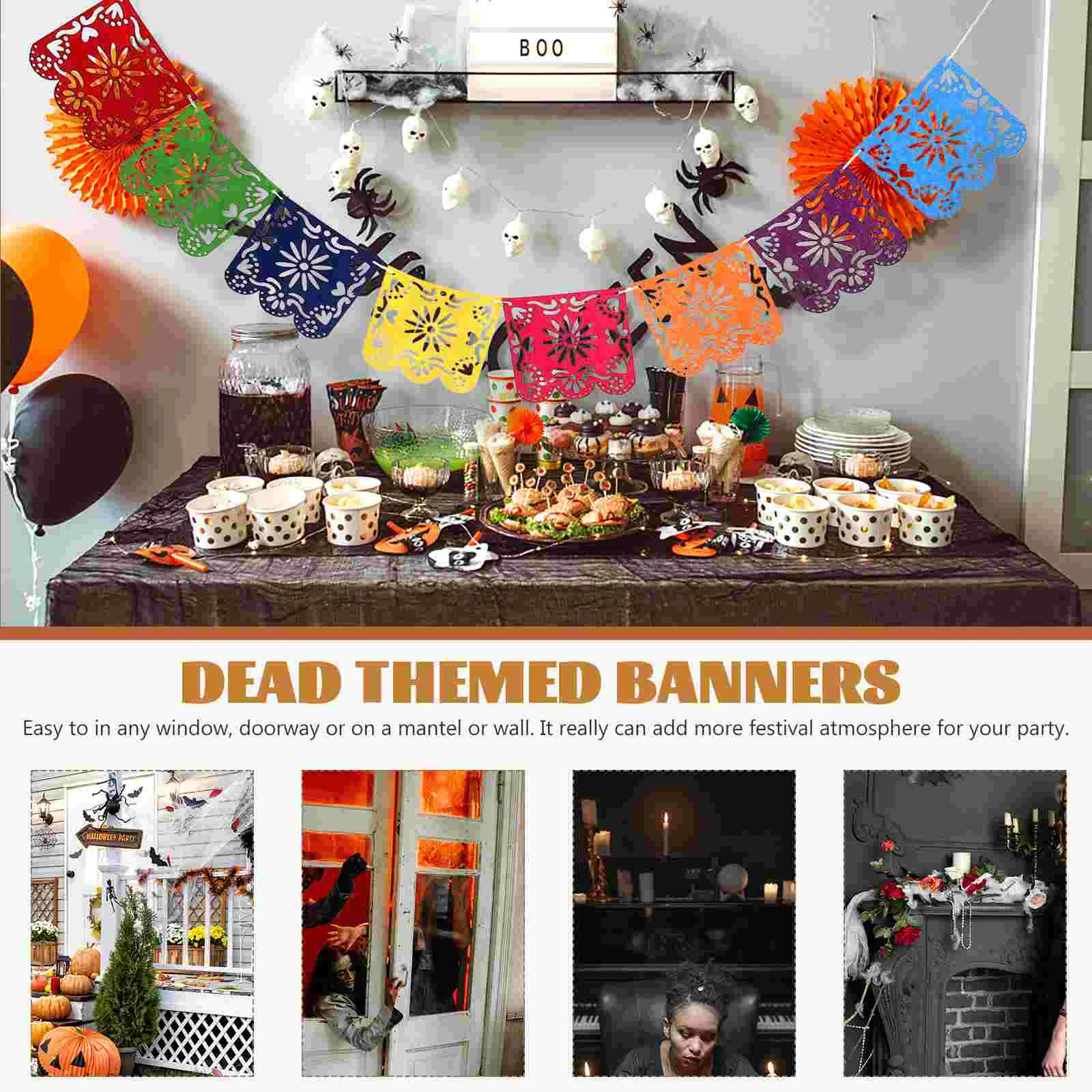 Paper-cut Party Decor Triangle Festival Garland Hollowed-out Banner Color