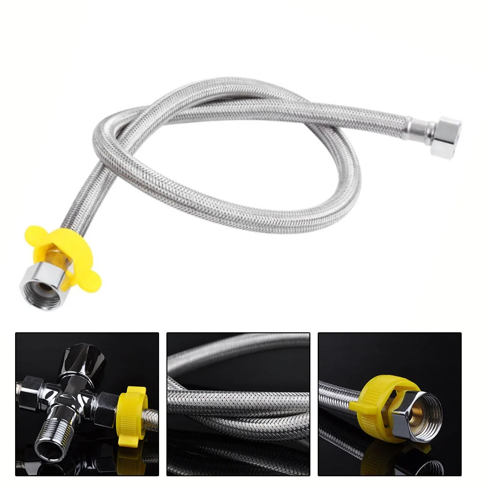 1/2 Inch 304 Stainless Steel Plumbing Explosion-Proof Flexible Hose Faucet Water Pipe Shower Head Plumbing Hose Bath Accessories