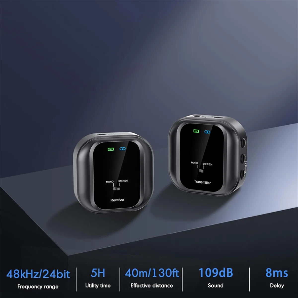 

Reliable-Wireless UHF Earphone Monitor System Rechargeable Transmitter & Receiver for Studio, Band Rehearsal, Live Performance