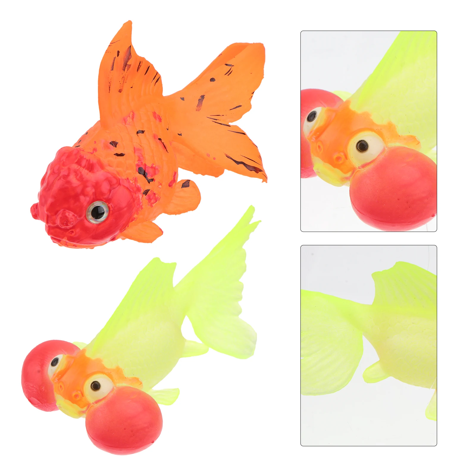 

2PCS Artificial Goldfish Decorations Durable Silicone Lifelike Design Fish Tank Aquarium Pet Supplies Underwater Decor