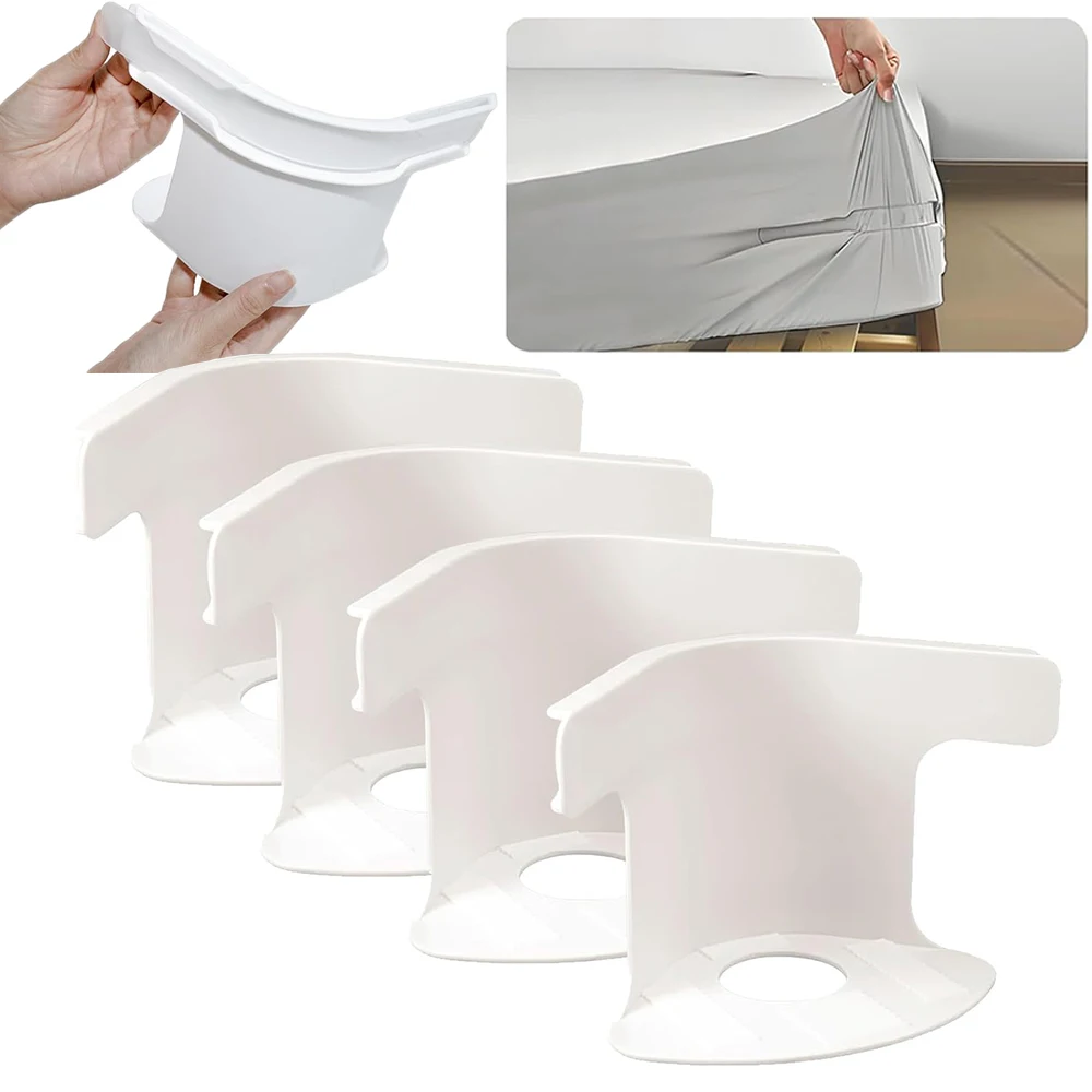 4/8Pcs Invisible Bed Sheet Straps No Pin Adjustable Elastic Fasteners Non-Slip Suspenders for Mattress Protector