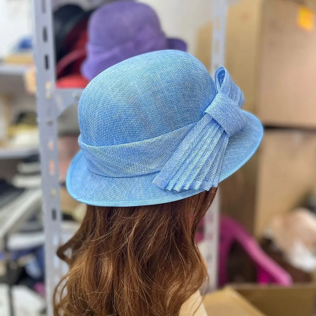 2024 new noble elegant fashion banquet linen hat outdoor fashion sunhat top hat Hepburn style fashion hat