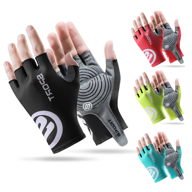 Sports Motorcycle Gloves for Men in Summer Autumn Ice Silk Anti Slip Breathable Outdoor Motorcycle Quick Drying Riding Gloves