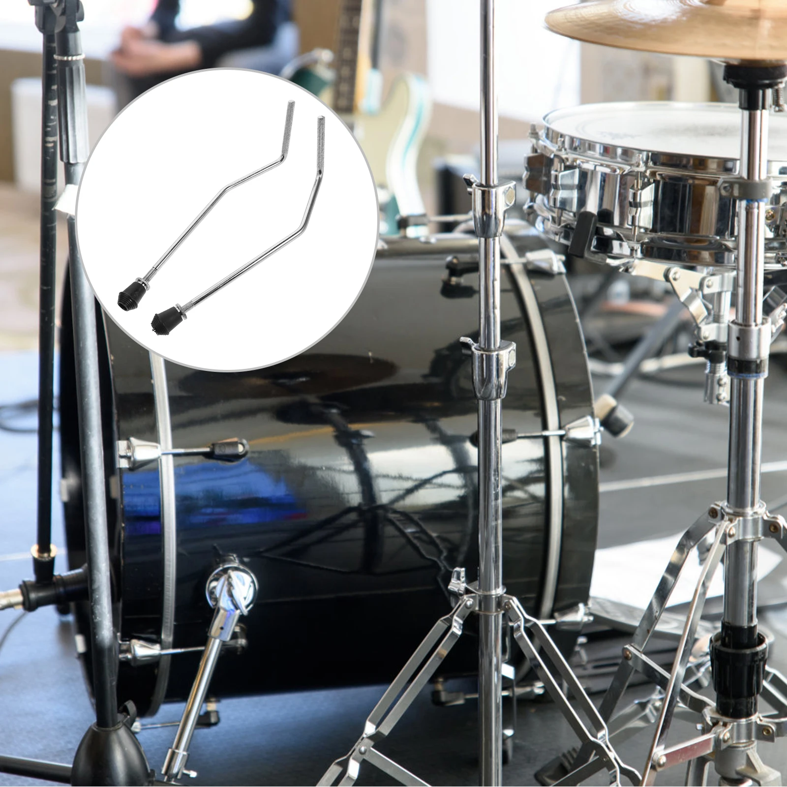

2Pcs Drum Kit Kick Legs Floor Tom Bass Bracket Silver Instrument Parts Lightweight Adjustable Stable percussion accessories drum