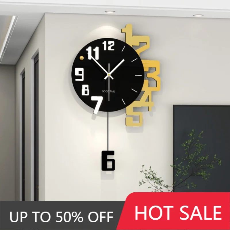 Silent Wall Clocks Modern Swing Wall Clock Simple Creative Household Hanging Clock Living Room Furniture Decoration Accessories