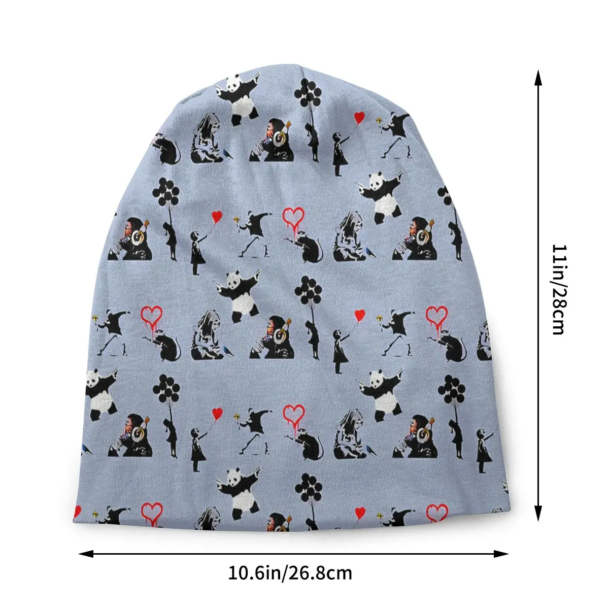 Graffiti Collection Bansy Washed Warm Bonnet Cycling Casual Beanies Protection Men Women Hats