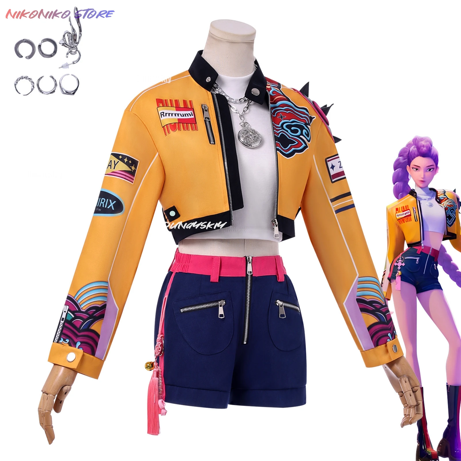 K-Pop ميرا رومي زوي شيطان الصيادين المرحلة تأثيري الملابس ازياء هالوين فتاة مجموعة المعبود لعب الأدوار 2025 فيلم المرأة مثير الزي