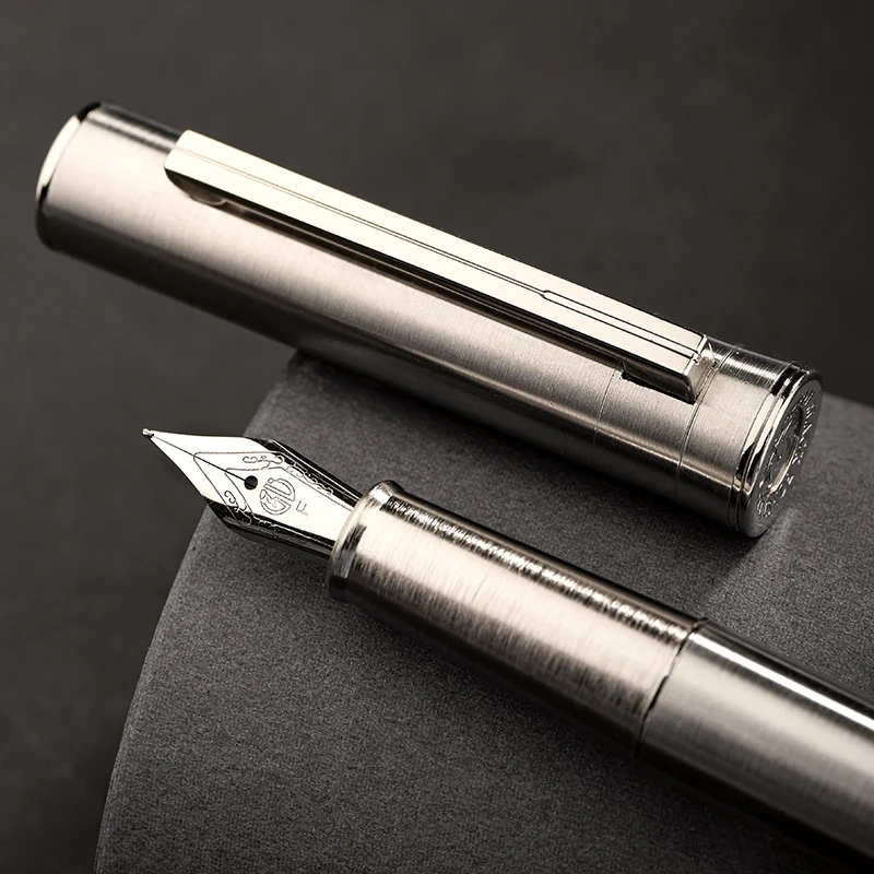 LT Hongdian 1861 Stainless Steel Calligraphy Practicing Writing Pen Bent Nib Custom Engraving Forest Design