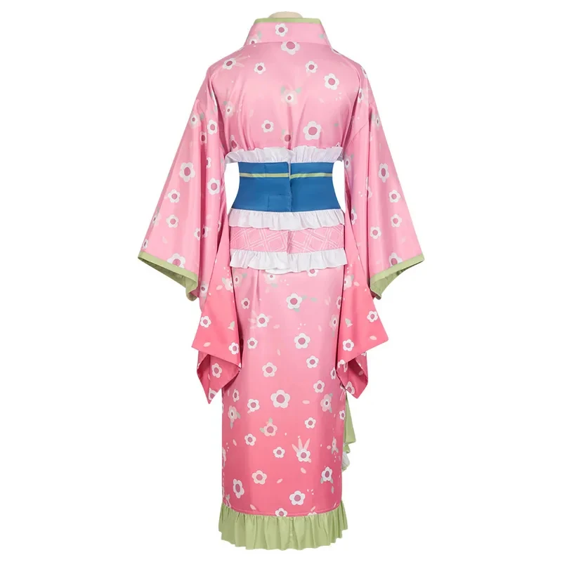 

ABC123Anime Kimono Cosplay Costume Pink Floral Haori Halloween Outfit Full Set for Women - Sakura Theme Party Dress5,j'8.k/4\