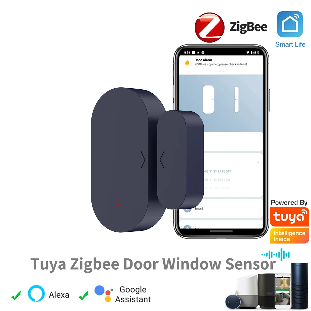 Tuya Zigbee Door And Window Magnetic Sensor Wireless Connection Smart Home Wireless Door Detectors Door Magnetic Automation